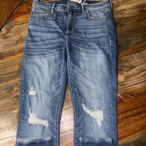 Brand New with Tags. Women’s Distressed Blue Jeans - Classic Mid Wash